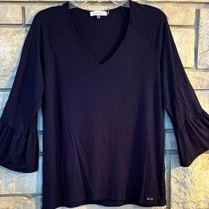 Calvin Klein Women's Navy V-Neck Blouse